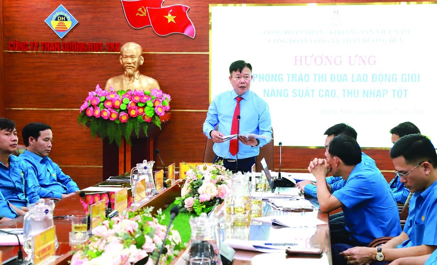 Công đoàn Than Dương Huy phát động phong trào thi đua “Lao động giỏi – Năng suất cao – Thu nhập tốt”